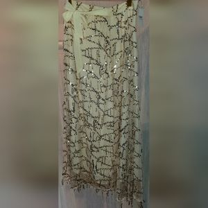 Sequined Wrap Around Skirt - L